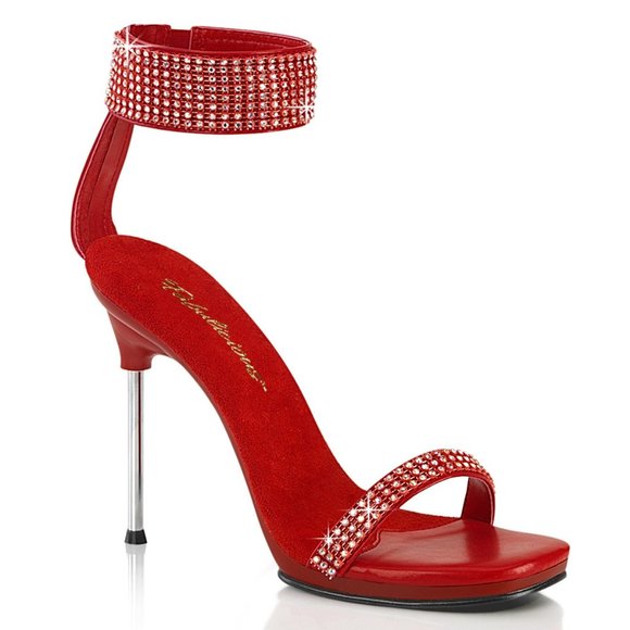 PLEASER CTAIL568/RSA/M Sexy Shoes Red Satin Platform Bow  Pleaser Shoes Fabulicious Chic 40 Red Stiletto Heels